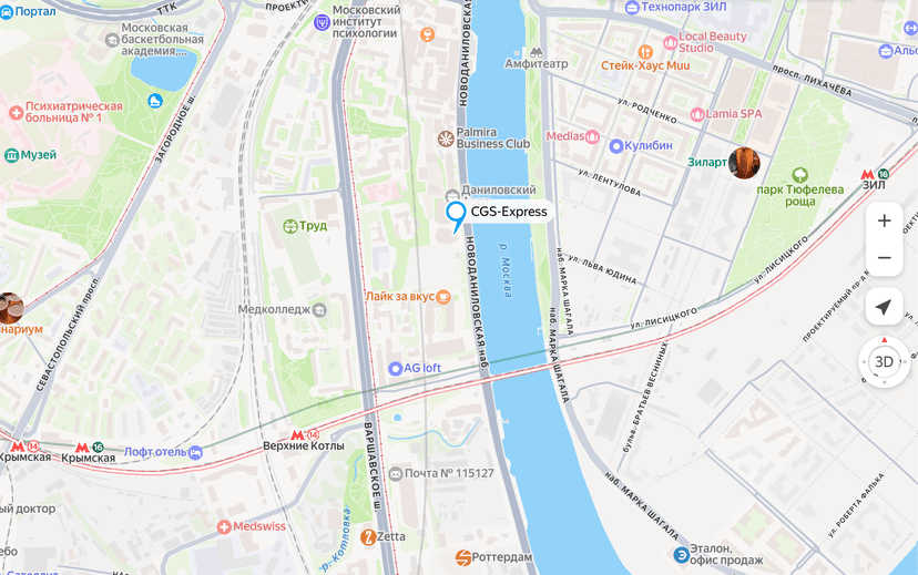 Карта Главный офис в России